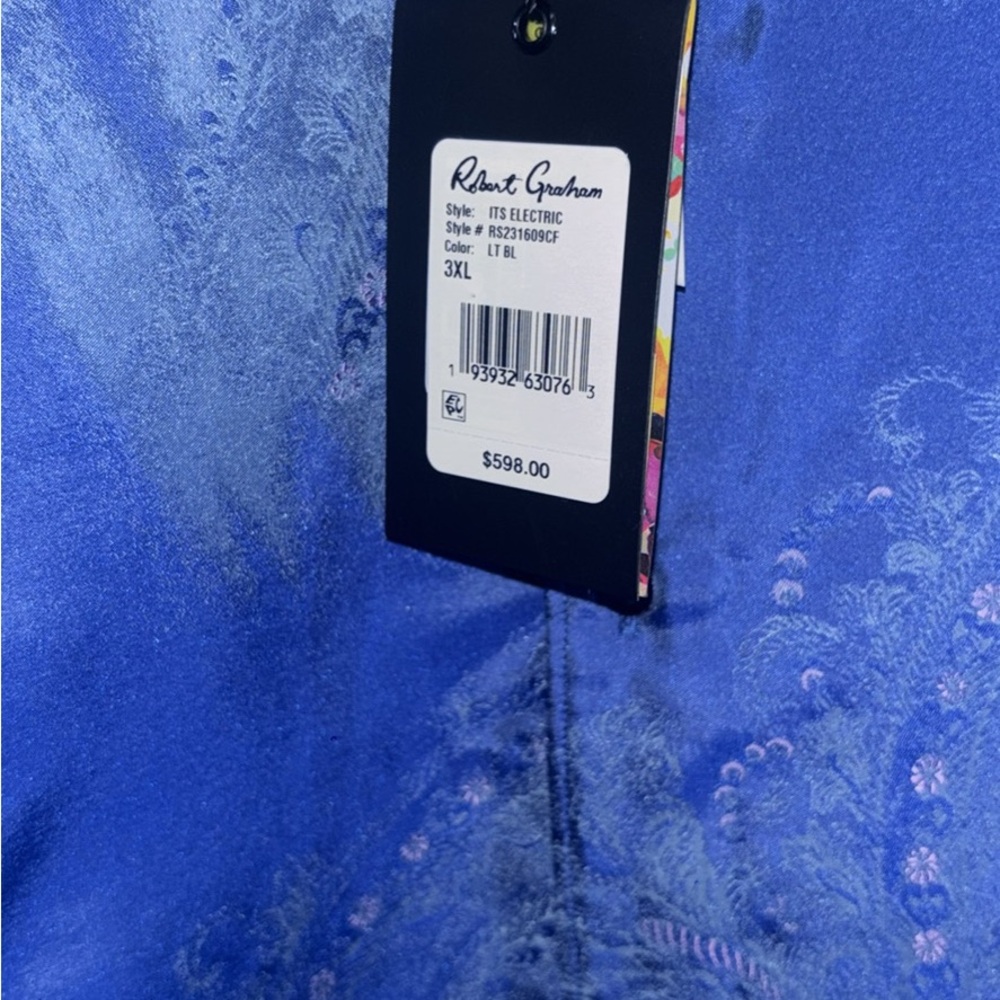 Robert Graham Vibrant Blue Patterned Shirt